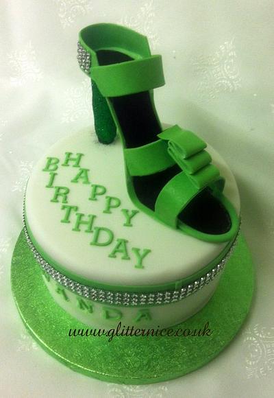 Green Strappy Shoe & Shoebox - Cake by Alli Dockree