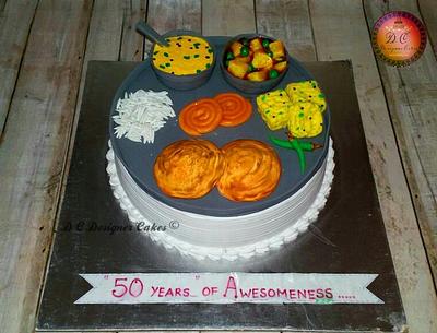 Gujarati thali theme cake  - Cake by Divya chheda 