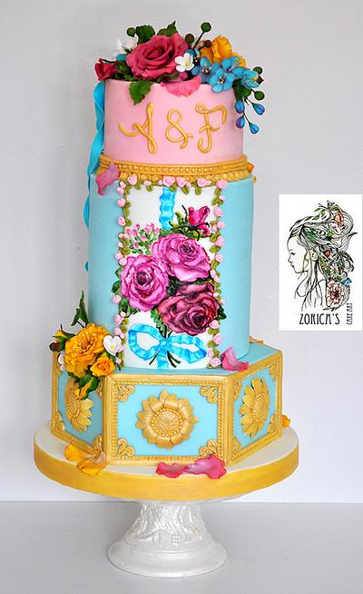Marie Antoinette style wedding cake - Cake by Hajnalka Mayor
