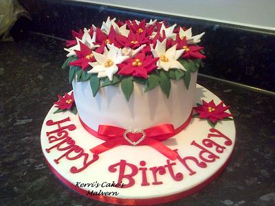Birthday Poinsettia - Cake by Kerri's Cakes