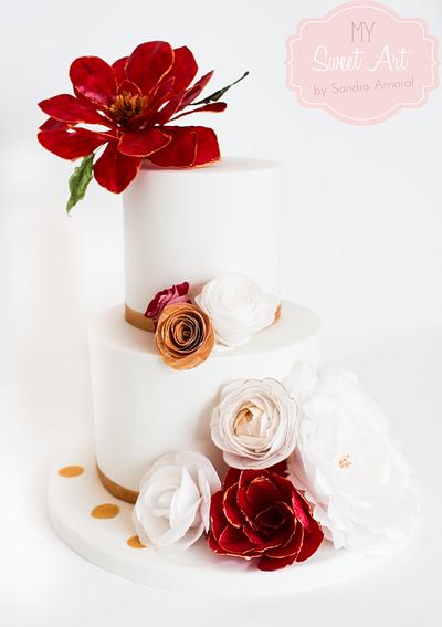 Wafer Paper Flowers Cake - Cake by My Sweet Art