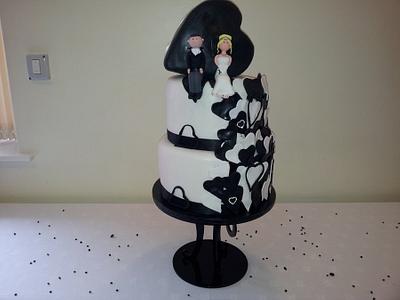 black n white wedding cake .x. - Cake by tracy