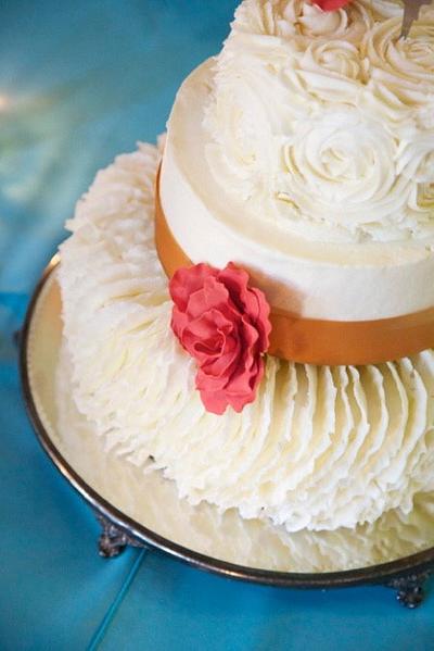 Ruffles and Roses Wedding Cake - Cake by SarahBeth3