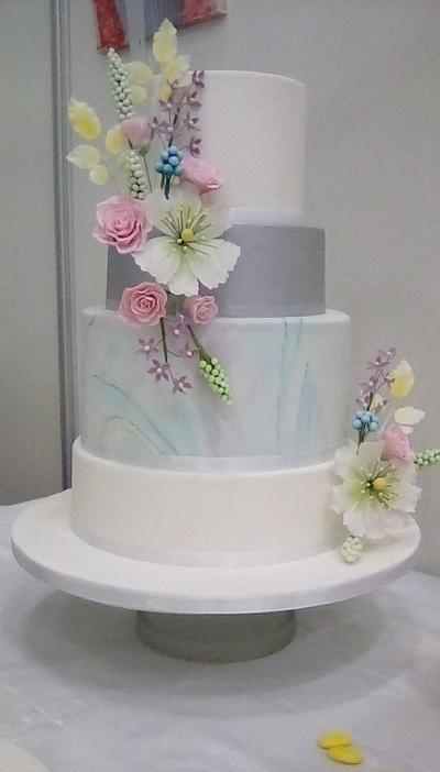 Pastel marble wedding cake - Cake by Mandy