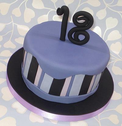Purple and black striped cake - Cake by That Cake Lady