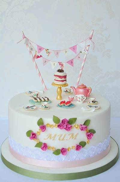 Afternoon tea birthday cake - Cake by Mrs Robinson's Cakes