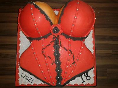 18th Sexy Basque - Cake by debscakecreations