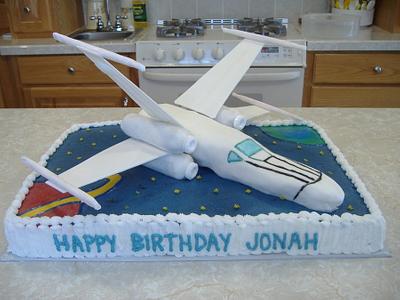 Star Wars X-Wing Fighter - Cake by Judy Remaly