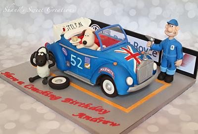Wallace & Gromit build a race car - Cake by Shani's Sweet Creations