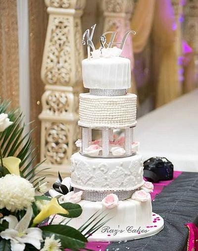 Crystal Pink Wedding Cake - Cake by RazsCakes