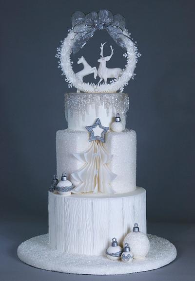Winter White Wedding - Cake by Nancy T W.