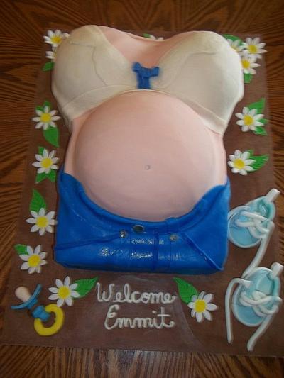 Baby Bump in Bluejeans - Cake by Laura 