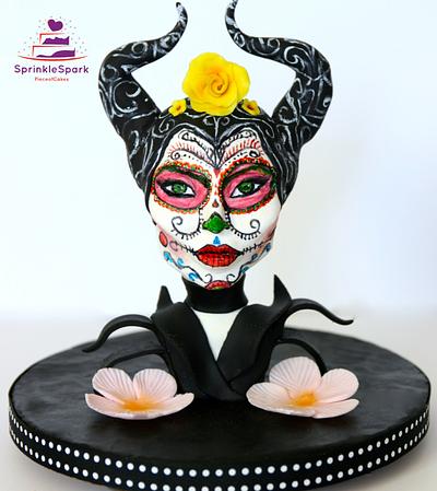 Maleficent Sugar Skull Bakers - Cake by SprinkleSpark