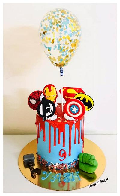 Whipped Cream Avengers theme Cake  - Cake by Drop of sugar