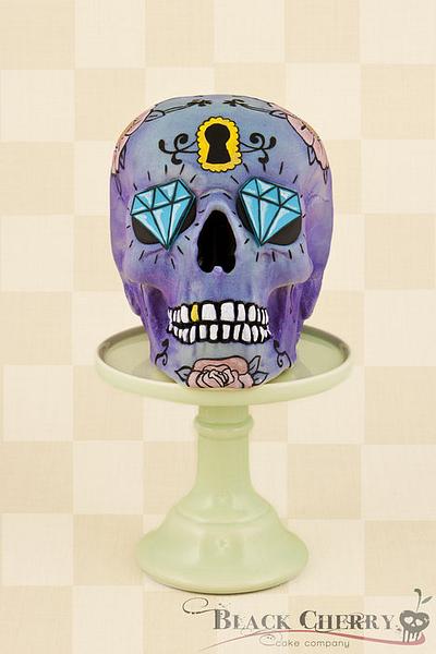 Solid Chocolate Purple Skull - Cake by Little Cherry