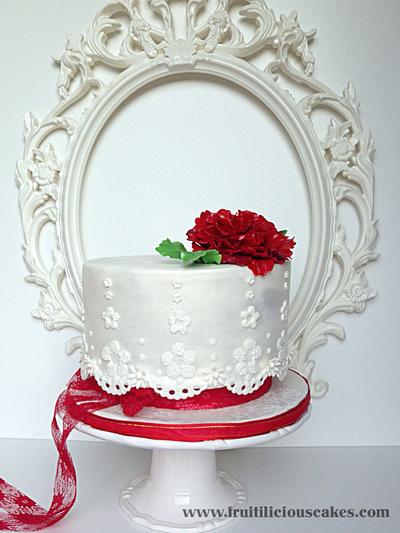 Red Fantasy Flower & Lace - Cake by Fruitilicious Creations & Cakes