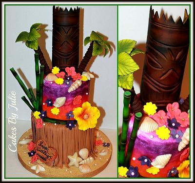 Hawaiian "Tiki" Themed Birthday Cake - Cake by Cakes By Julie