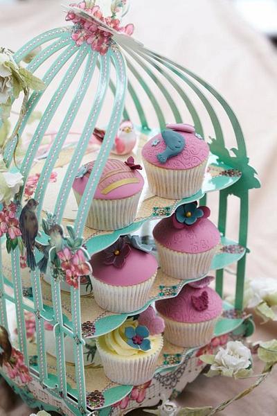 Dusky Pink Vintage Bird Cage Cupcakes - Cake by candyscouture