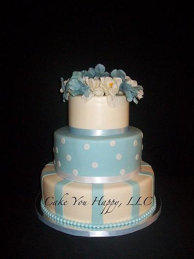 Blue & White Wedding - Cake by Cheryl