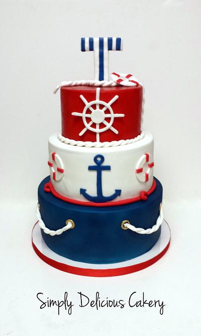 Nautical Baby Shower - Cake by Simply Delicious Cakery