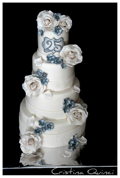 Silver Wedding Anniversary Cake - Cake by Cristina Quinci