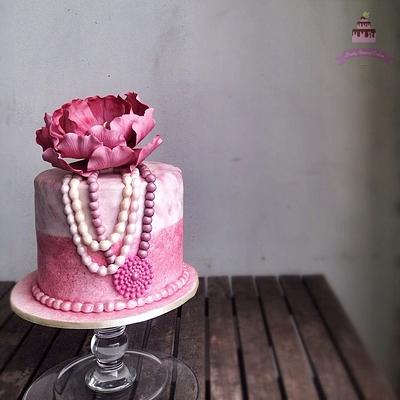 Peony and pearls - Cake by Pretty Special Cakes
