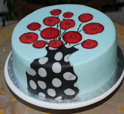 Red Poppy Cake - Cake by Lamputigu