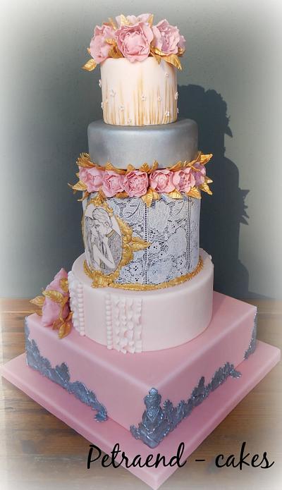 Amadea - Peony wedding cake - Cake by Petraend