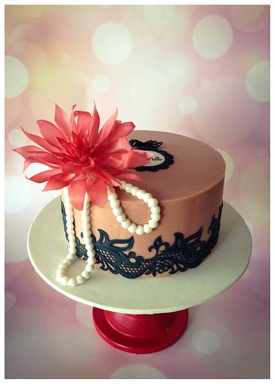 Wafer Paper Dahlia flower cake - Cake by Homebaker