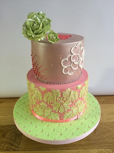 Pink and Green Birthday cake, just a small nod to St Patricks day - Cake by Alanscakestocraft