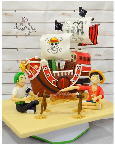 One piece thousand sunny ship - Cake by Hopechan