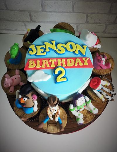Toy Story cake with character cupcakes - Cake by Clare's Cakes - Leicester