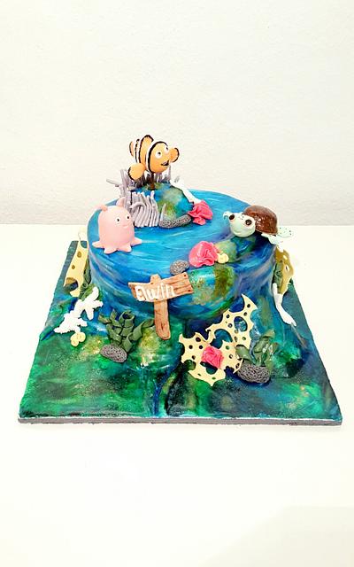 Handpainted sea cake - Cake by Josipa Bosnjak