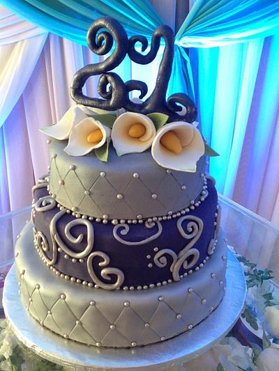 Purple and Silver cake =) - Cake by Emsspecialtydesserts