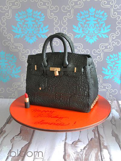 Hermes alligator skin studded hand bag cake - Cake by BloomCakeCo
