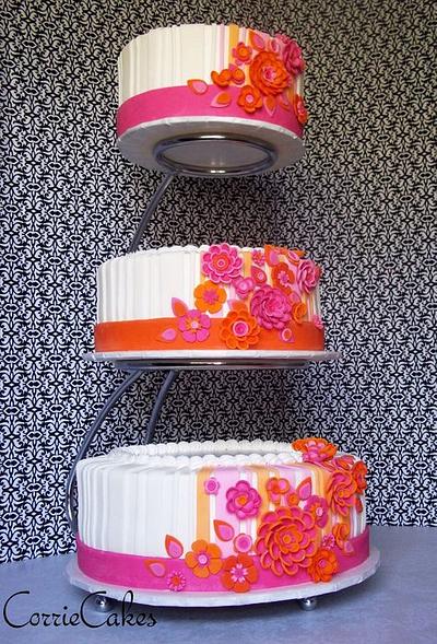 Orange/Pink Wedding cake - Cake by Corrie