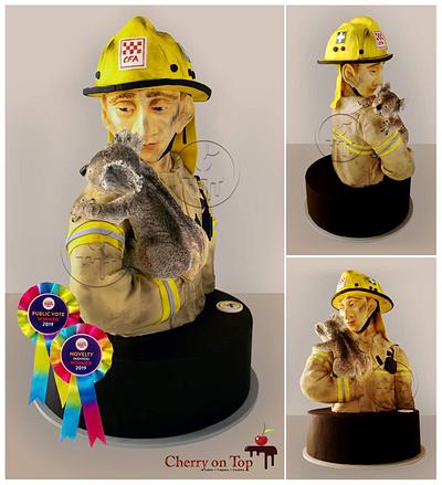 The Firefighter Cake - Andy & Chiko - Cake by Cherry on Top Cakes