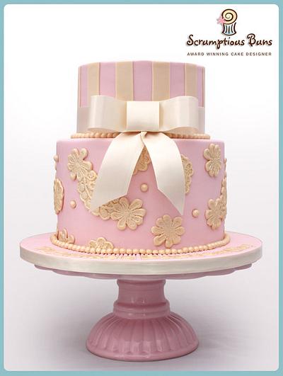 Baby Girl Christening Cake - Cake by Scrumptious Buns