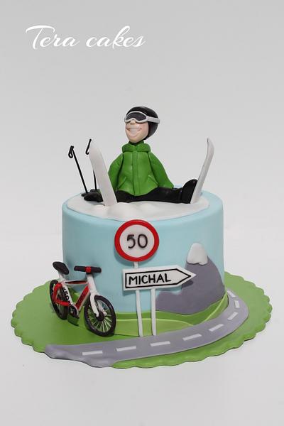Cake for cyclist and skier - Cake by Tera cakes