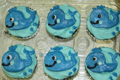 Whale cupcakes Buttercream - Cake by Nancys Fancys Cakes & Catering (Nancy Goolsby)