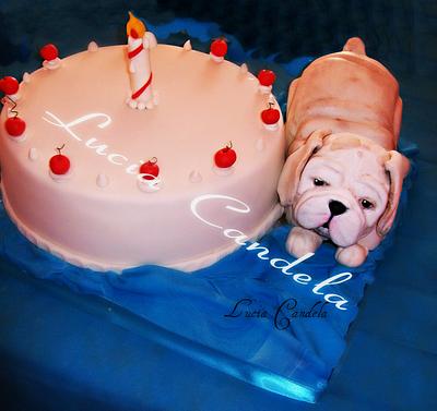 puppy and cake - Cake by LUXURY CAKE BY LUCIA CANDELA