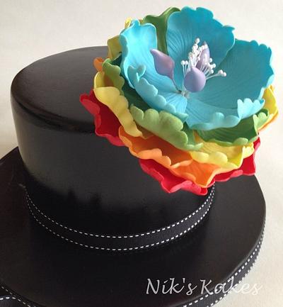 Rainbow Peony - Cake by Nikskakes