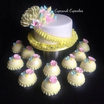 Pretty petals pastel cake & cupcakes  - Cake by Cupcandi Cupcakes