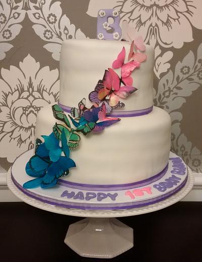 Butterflies for Bianca's 1st! - Cake by Yum Cakes and Treats