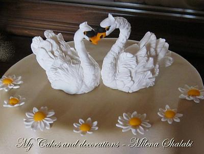 swans - Cake by Milena Shalabi