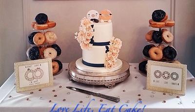 Wedding cake and Doughnut tower - Cake by Love Life Eat Cake by Michele Walters