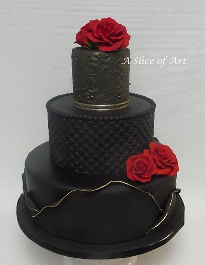 Black Wedding Cake - Cake by A Slice of Art
