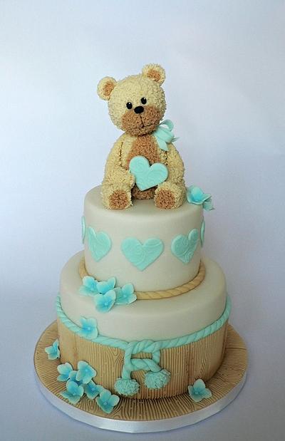 Teddy bear in blue - Cake by Martina Matyášová