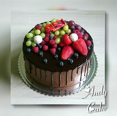 Birthday cake with fresh fruits - Cake by AndyCake