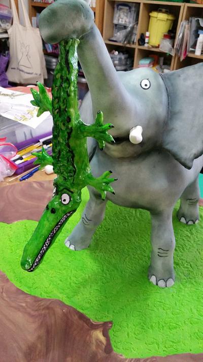 Trunky and the enormous crocodile  - Cake by Novel-T Cakes